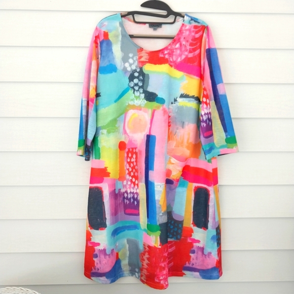 Shana Dresses & Skirts - Shana Dress XL Abstract Artsy Boho Spring